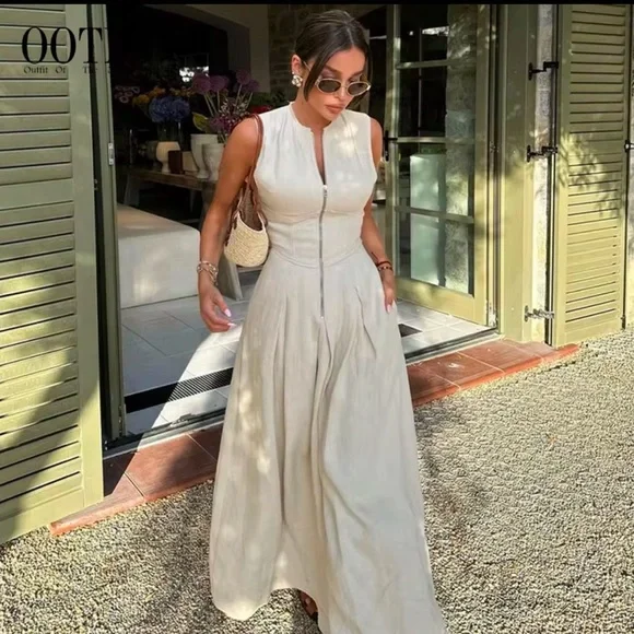 Chic Cream Maxi Dress by - Picture 1 of 5